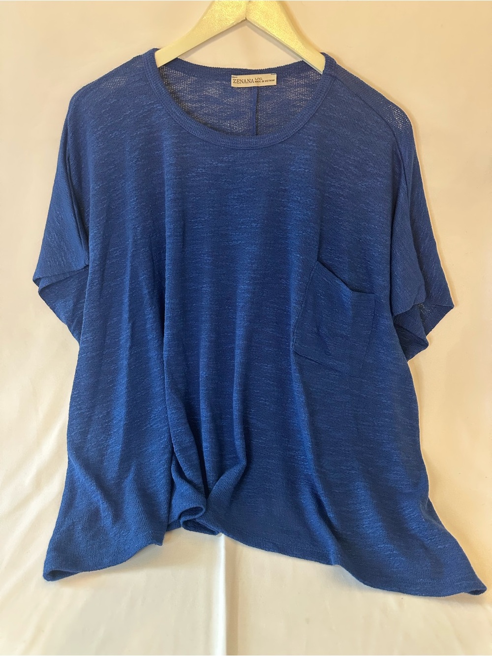 ZENANA Live Relaxed Blue Pocket Tee